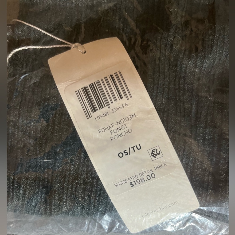 Eileen Fisher Charcoal Poncho - Picture 2 of 6